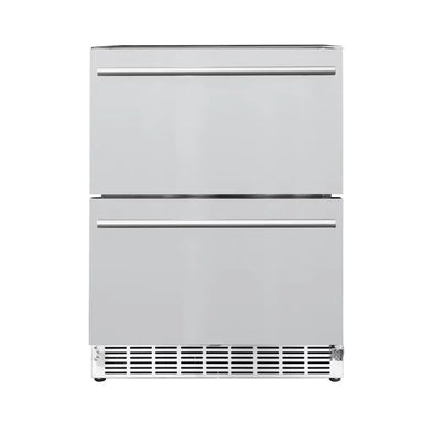 Summerset RFR-24DR2-A 24-inch Double Drawer Refrigerator, stainless steel outdoor appliance.