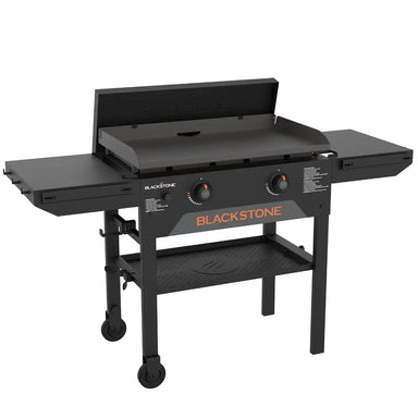 Blackstone 28-Inch Omni Griddle with Hard Cover – Dual Burner Outdoor Gas Griddle with Foldable Side Shelves