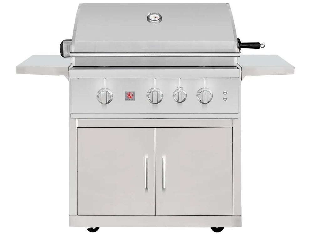 Summerset TRL Pro 32” Grill Closed Lid in a Cart Front View