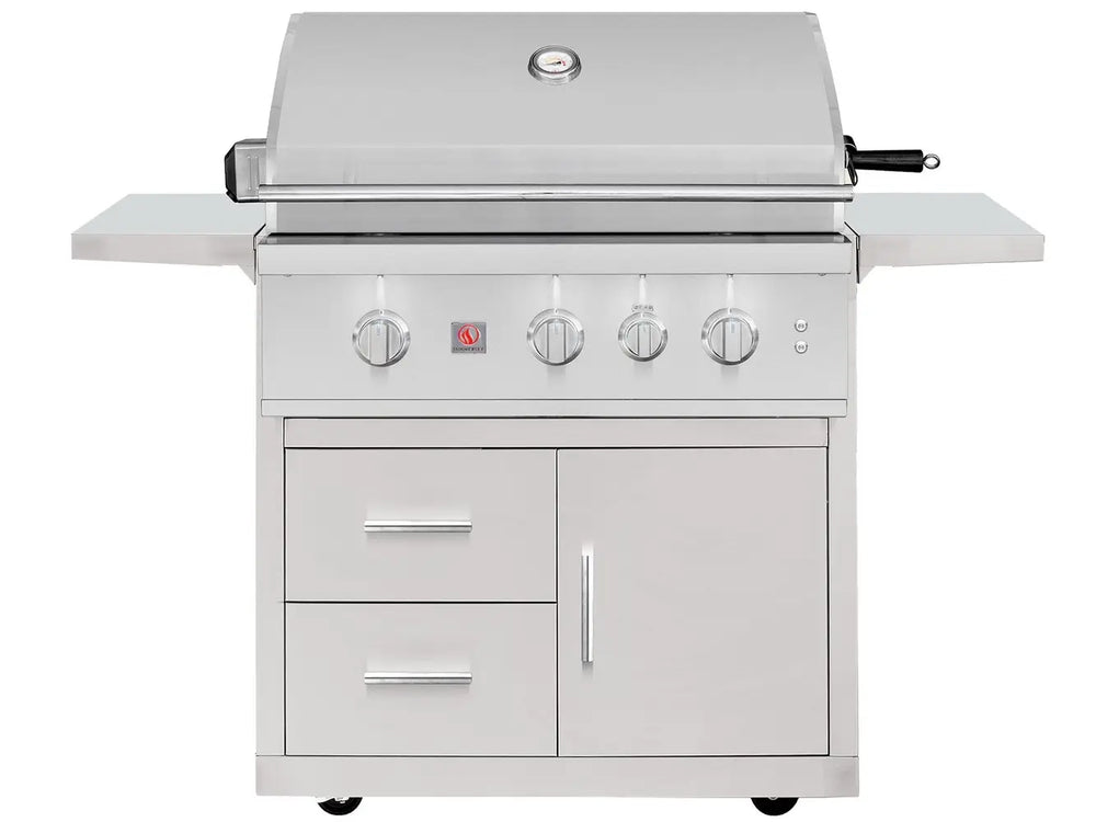 Summerset TRL Pro 32” Grill in a Deluxe Cart with Closed Lid Front VIew