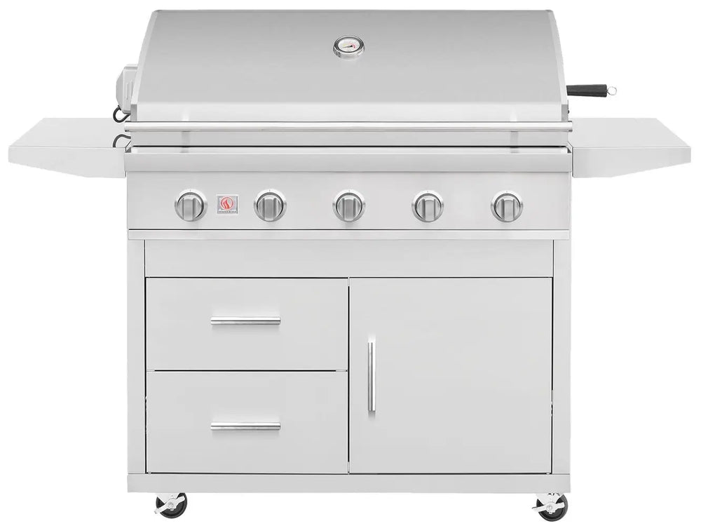 Summerset Sizzler Pro 40” Grill in a Deluxe Cart Closed Lid Front View