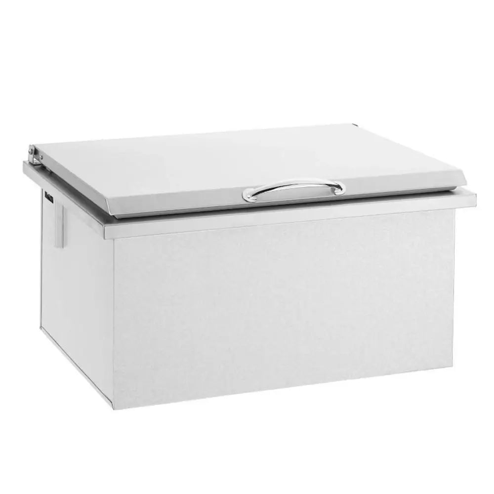 Summerset IC-28 28-inch drop-in outdoor cooler, stainless steel, with closed lid and polished handle.
