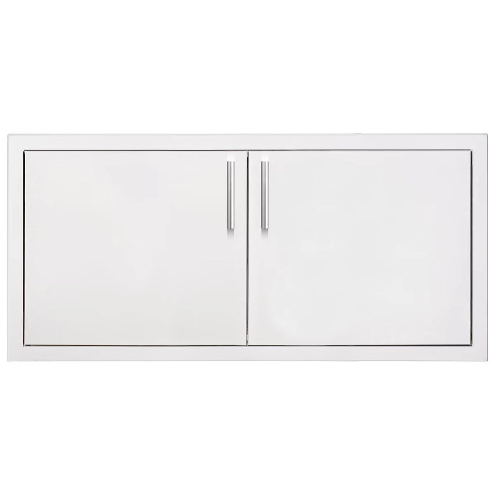 Summerset DP-36DC 36" built-in dry storage pantry with stainless steel double access doors.