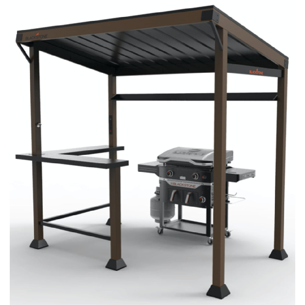 Studio image of Blackstone 5'x8' Griddle Pavilion with bartop counters and griddle placement”
