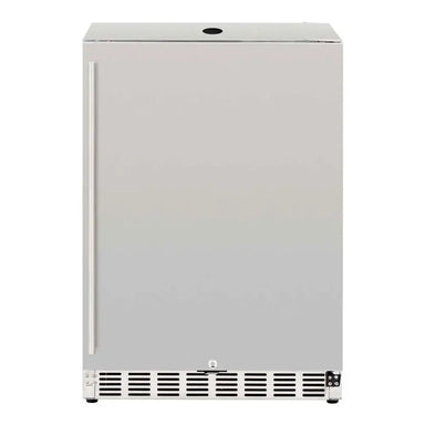 Summerset RFR-24DK 24" outdoor kegerator with stainless steel door, handle, and integrated lock.