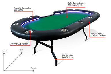 BBO Aces Pro Alpha in Green Felt Features and Dimensions