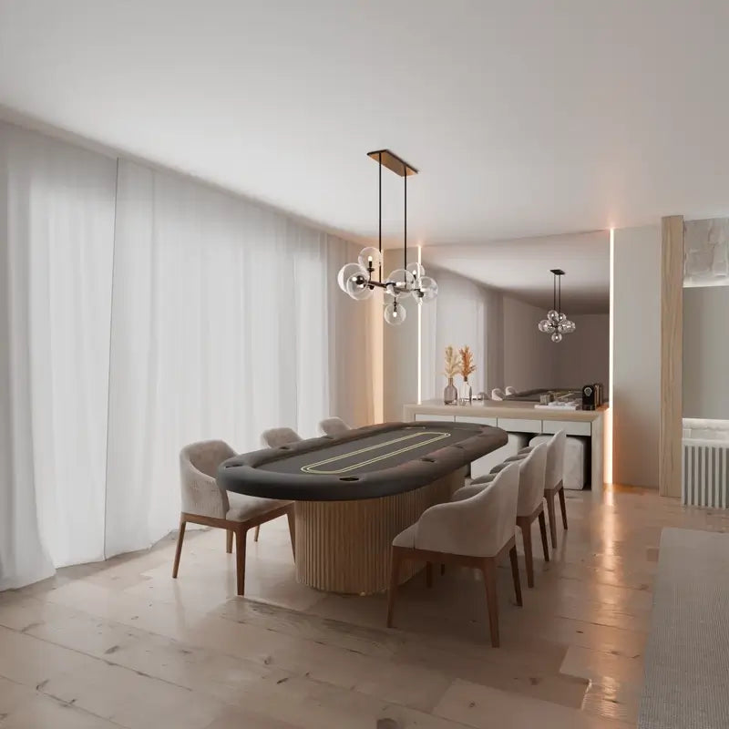 Arts Gameroom Deluxe Poker Table - Living Room Lifestyle