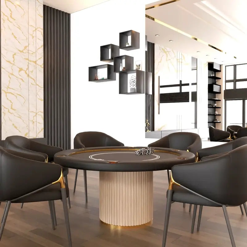 Deluxe Round Poker Table by Arts Gameroom Living Room Lifestyle
