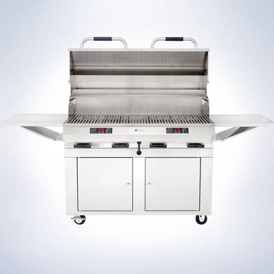 Diamond 48 Closed-Base Electric Grill -Front View with Side Shelves