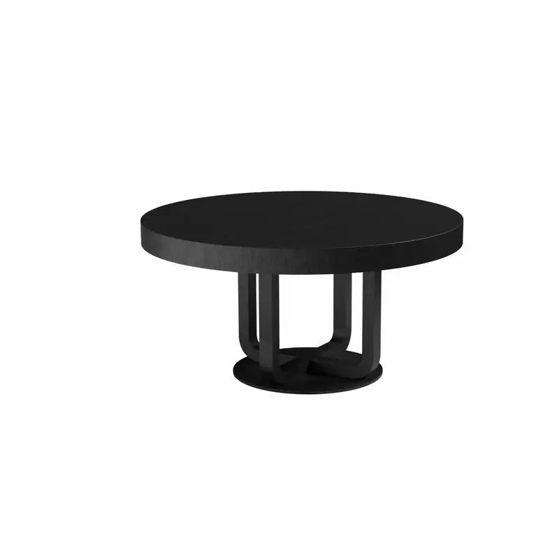 Siamun Round Poker Table by Arts Gameroom Ebony Black Dining Top