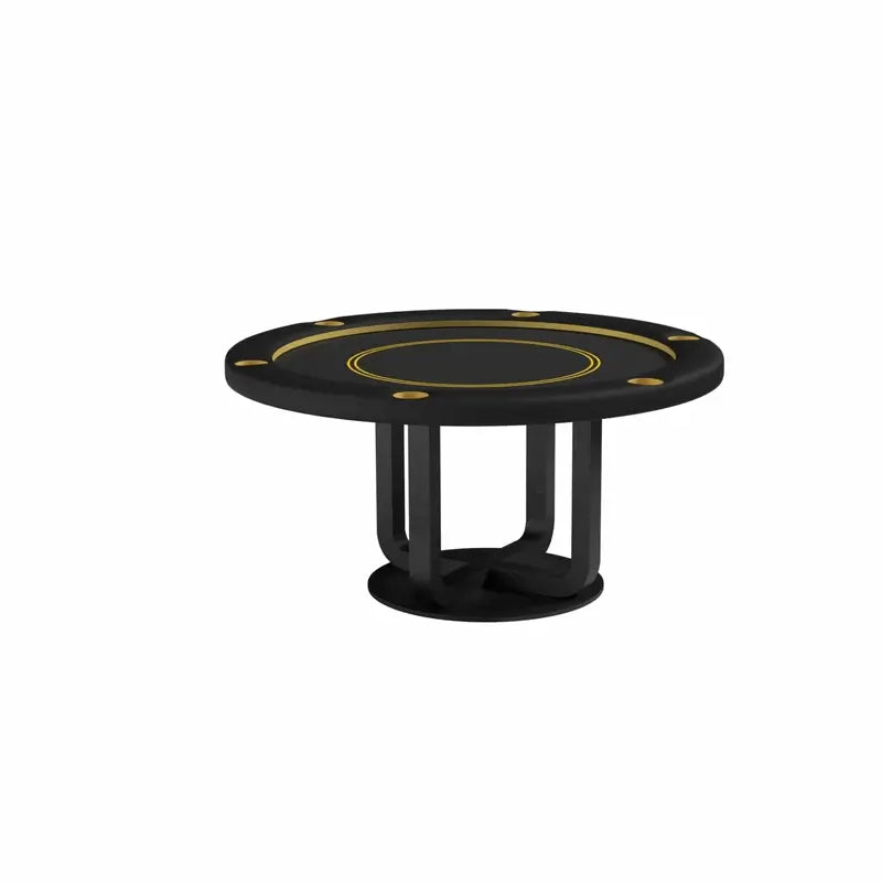Siamun Round Poker Table by Arts Gameroom Ebony Black