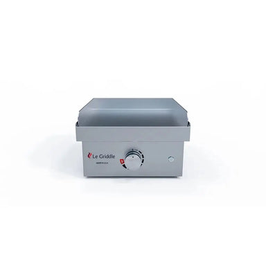 Front view of Le Griddle compact single-burner outdoor gas griddle.