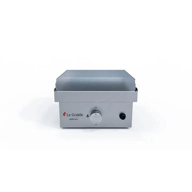 Front view of Le Griddle single-burner outdoor gas griddle with control knob.