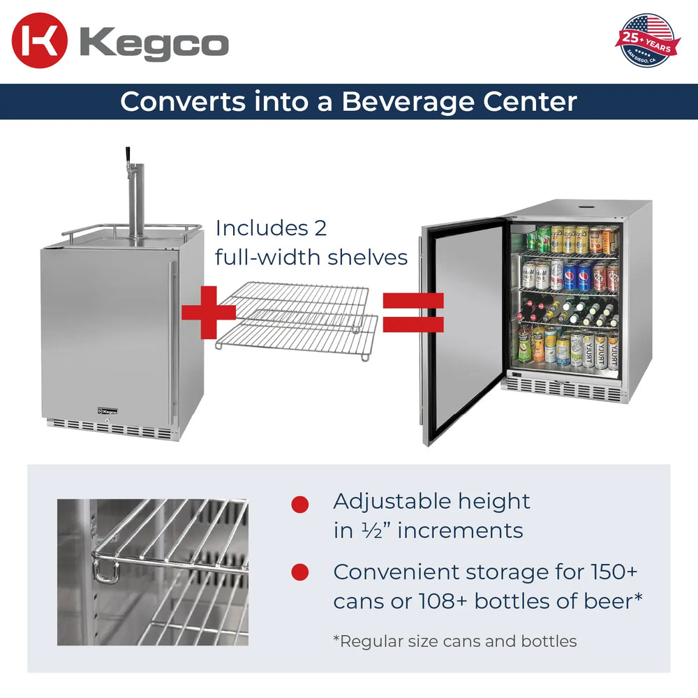 HK38 Beverage Center Conversion with Stainless Steel Single Tap Left Hinge