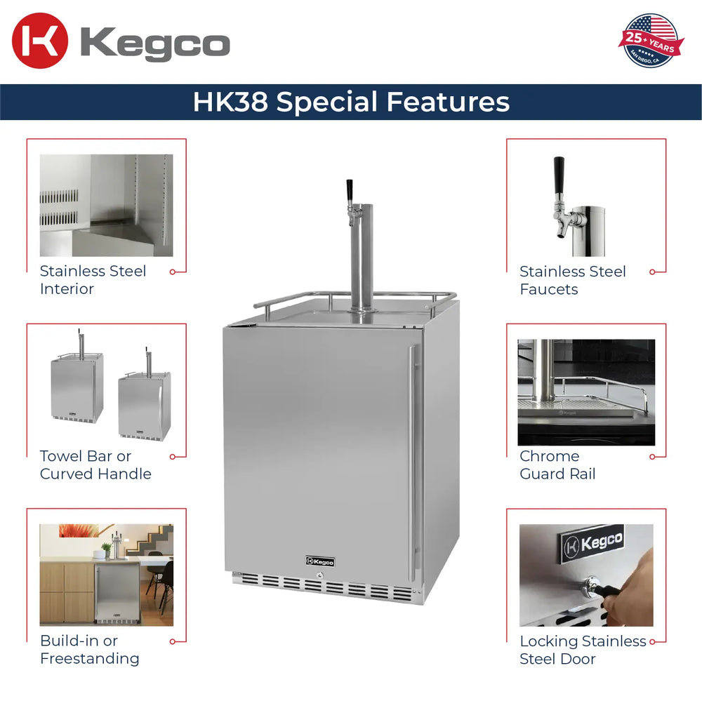 HK38 Features with Stainless Steel Single Tap Left Hinge