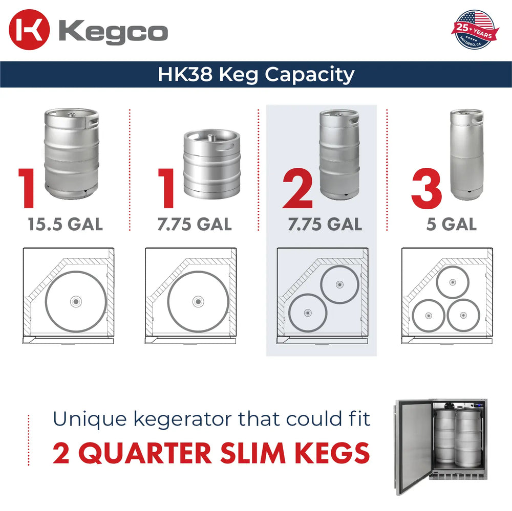 HK38 Keg Capacity with Stainless Steel Left Hinge