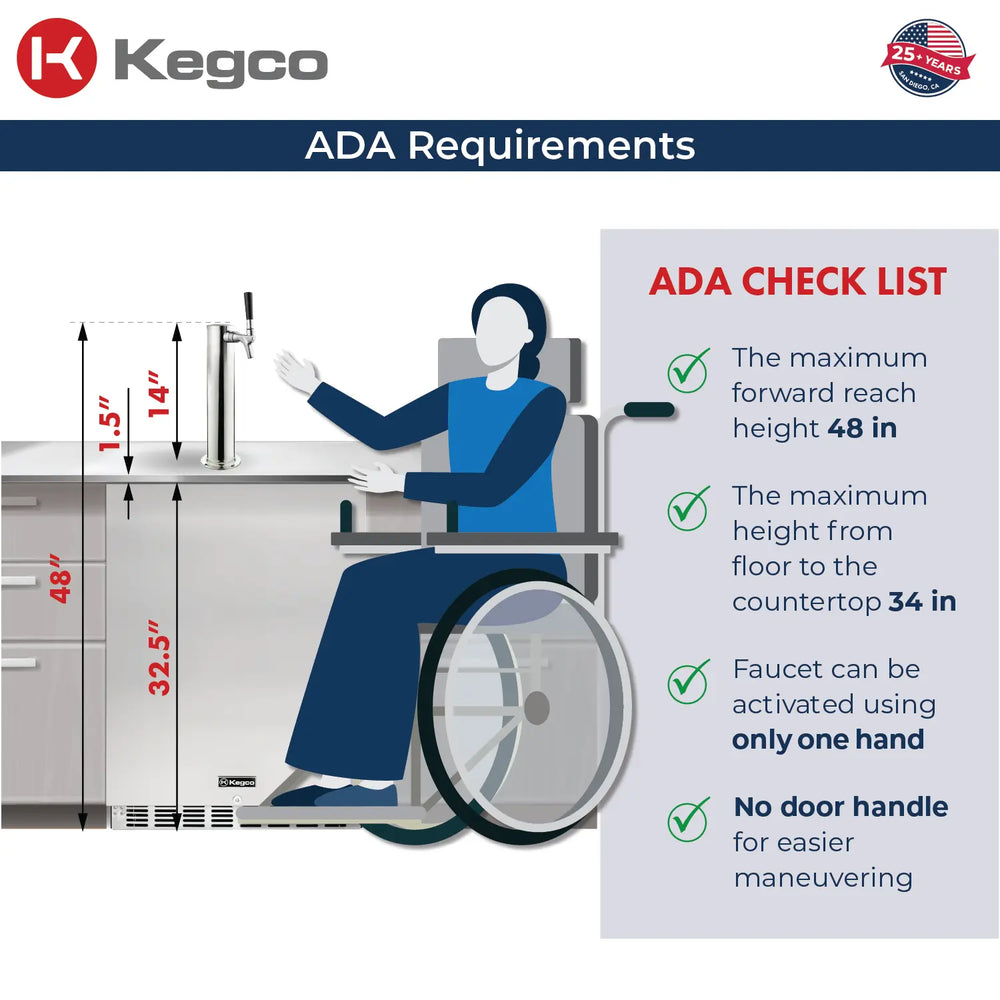 Kegco HK48 Kegerator ADA Requirements