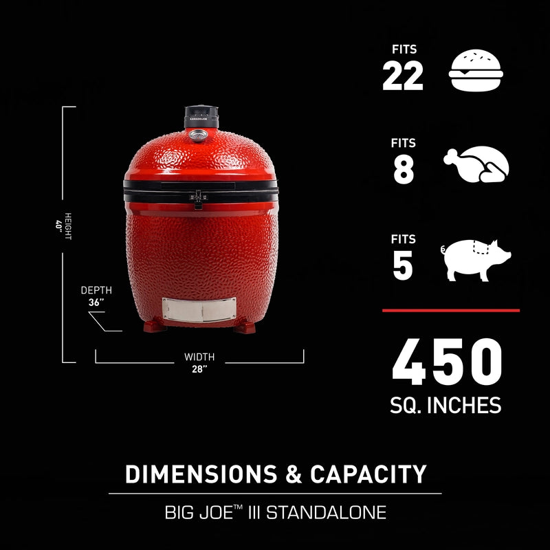 Kamado Joe KJ15040821 Dimensions and Capacity