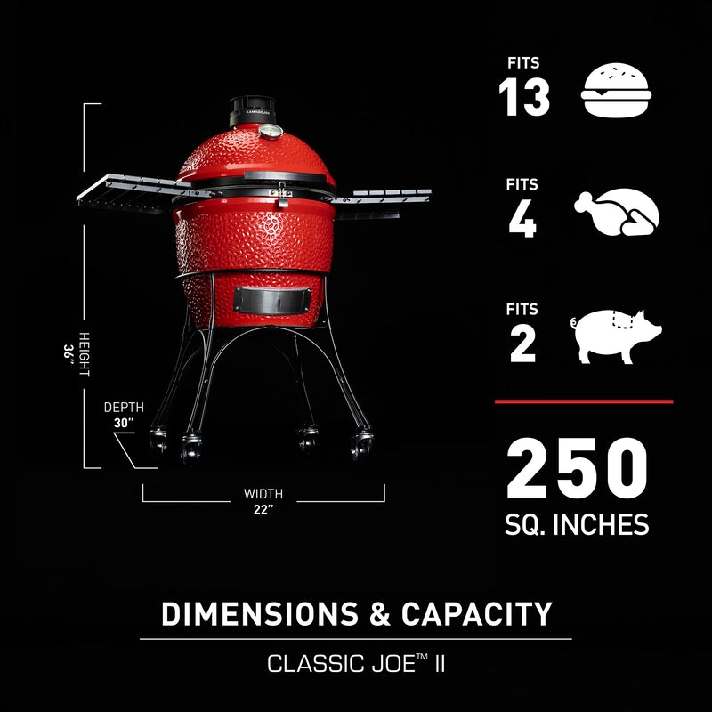 Kamado Joe KJ23RHC Dimensions and Capacity