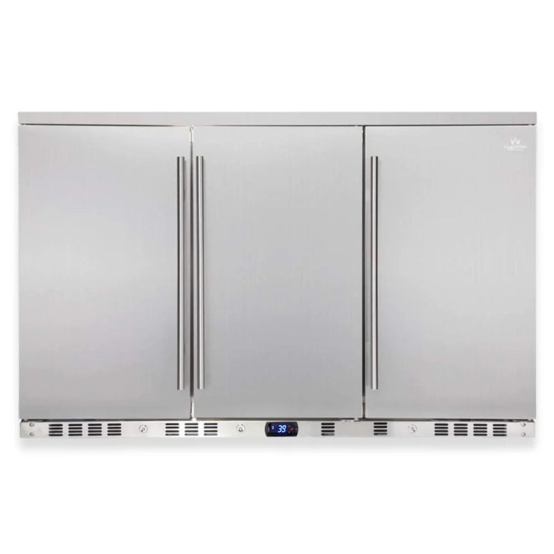 KingsBottle KBU328ASD Stainless Steel 3-Door Under-Counter Beverage Refrigerator