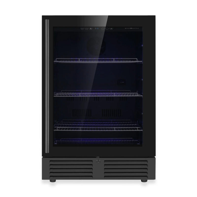 KingsBottle KBU145BX-FG LHH Built-In Undercounter Fridge with Triple Chrome Shelves and LED Lighting