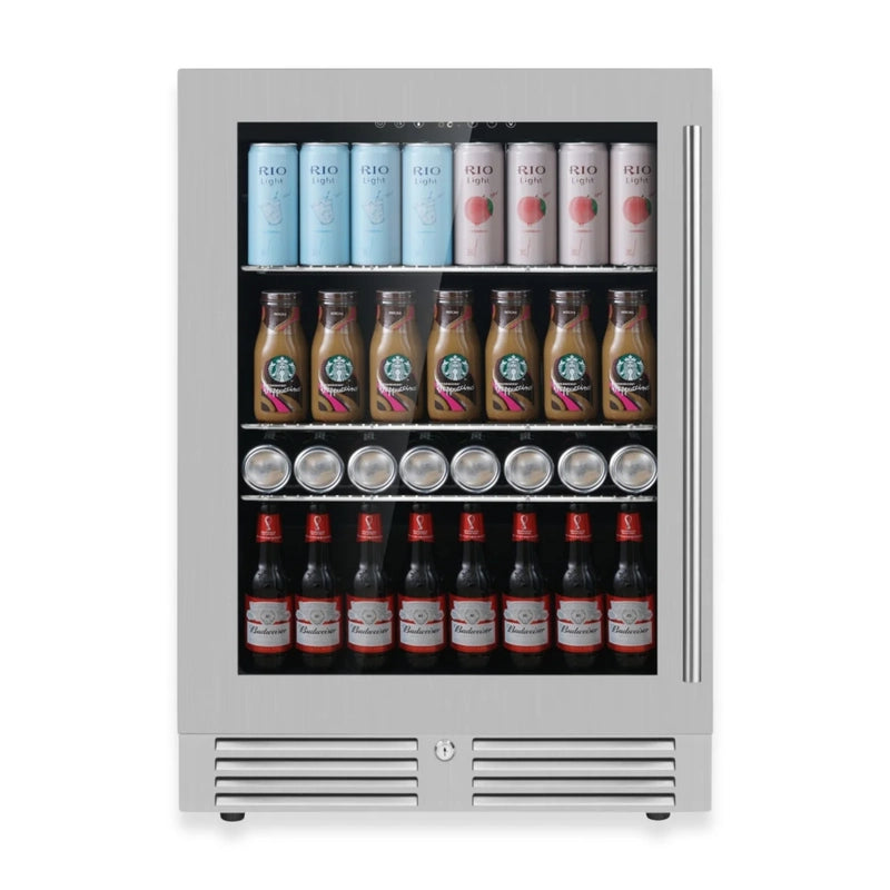 KingsBottle KBU145BX-FG LHH  Glass Door Display Fridge with Adjustable Shelves & LED Interior