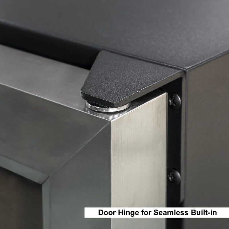 Close-up of the KingsBottle KBU145DX hidden door hinge designed for flush, seamless built-in placement.