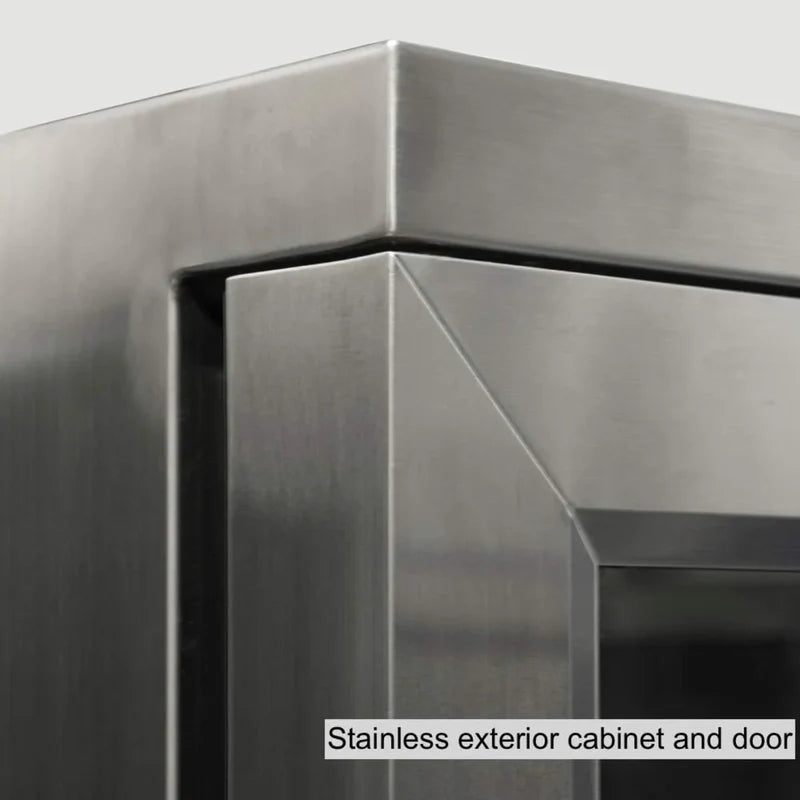 KingsBottle KBU56M stainless steel exterior cabinet and door detail.