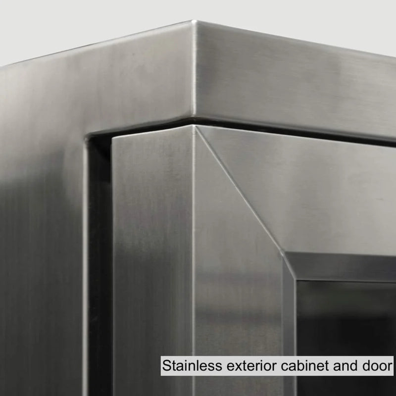 KingsBottle KBU56M stainless steel exterior cabinet and door detail.