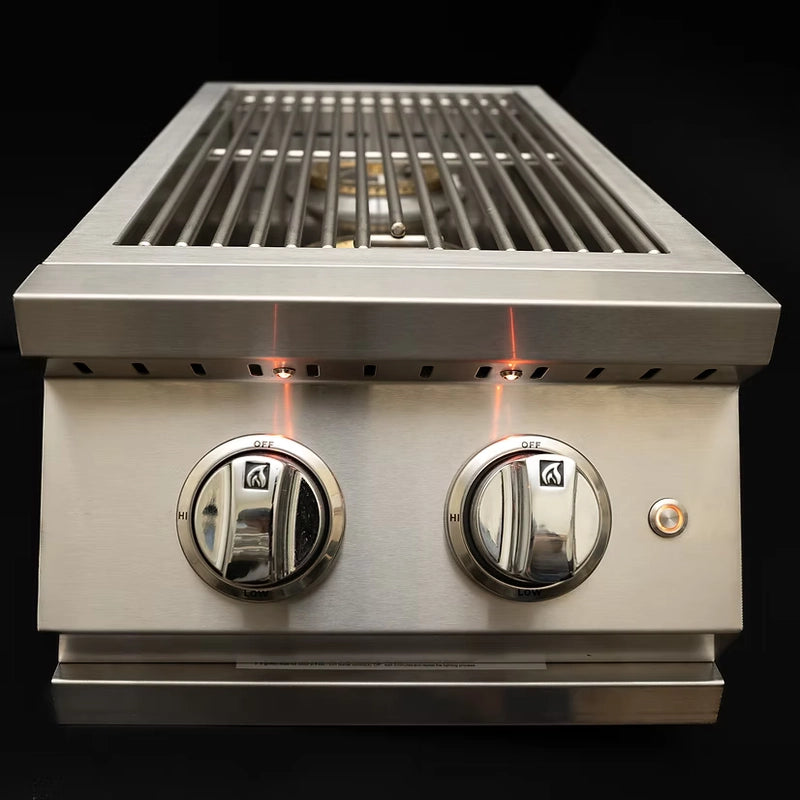 Kokomo Grill KO-BAK2BG-PRO Dual-Control Brass Burner with Stainless Steel Grate