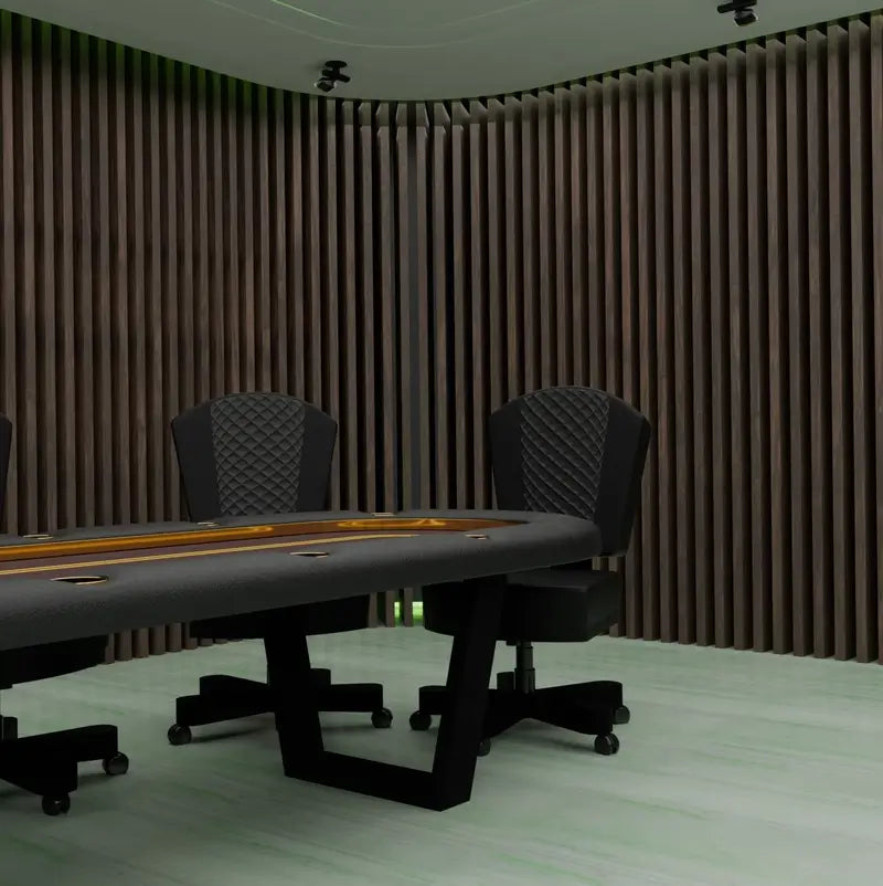 Arts Gameroom Manetho Poker Table - Ebony Black Chair and Rails