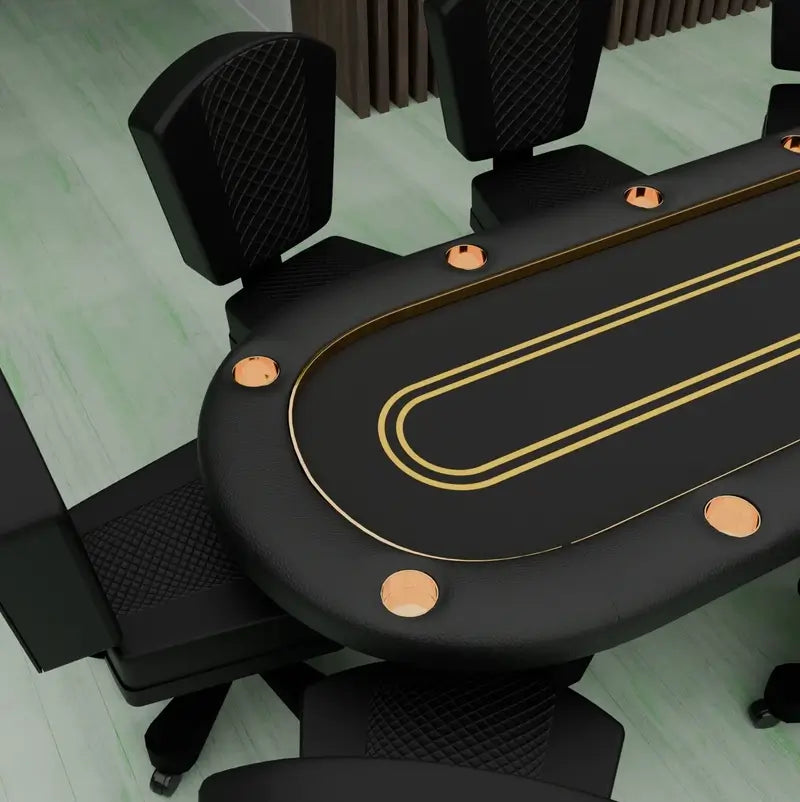 Arts Gameroom Manetho Poker Table - Ebony Black Top View