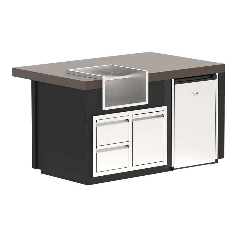 Videl Grills Luxe 64I Margarita Center BBQ Island with Fridge