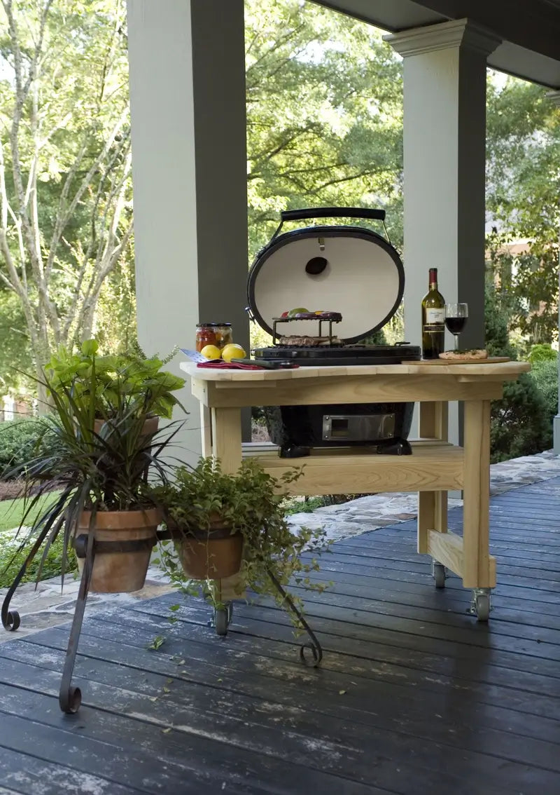 Primo PGCXLH Oval XL 400 Ceramic Kamado Grill With Stainless Steel Grates Outdoor Lifestyle