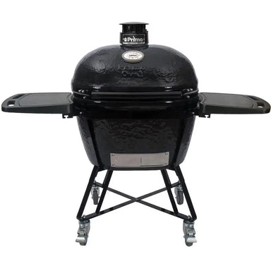 Primo PGCXLC All-In-One Oval XL 400 Ceramic Kamado Grill With Cradle Side Shelves And Stainless Stee lGrates