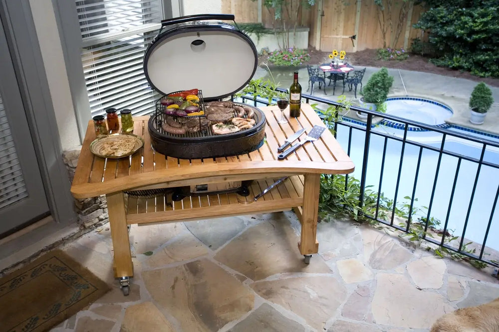Primo Ceramic Grill Balcony Setup Lifestyle