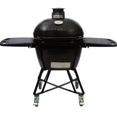 Primo PGCLGC All-In-One Oval Large 300 Ceramic Kamado Grill With Cradle Side Shelves And Stainless Steel Grates