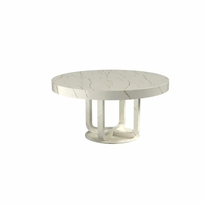 Siamun Round Poker Table by Arts Gameroom Quartz Marble Dining Top