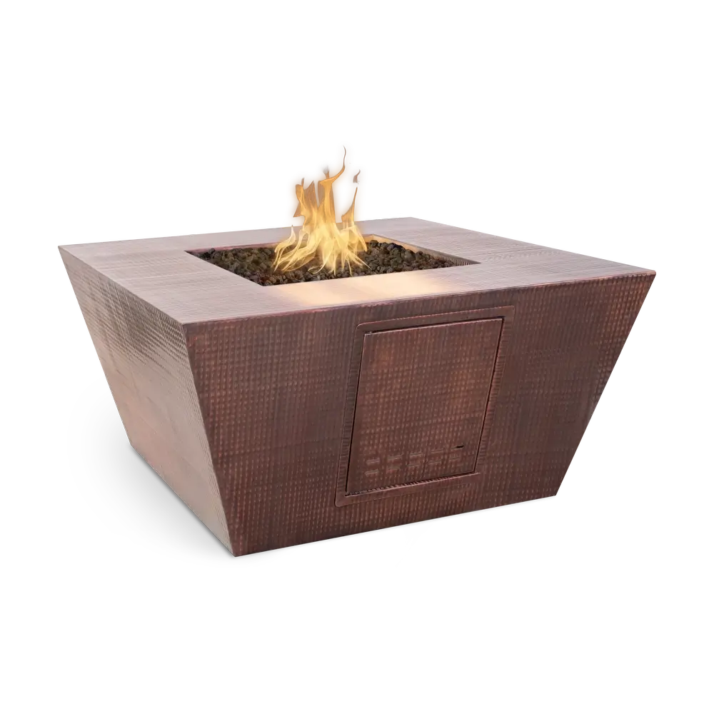 The Outdoor Plus Redan Metal Fire Pit Hammered Copper