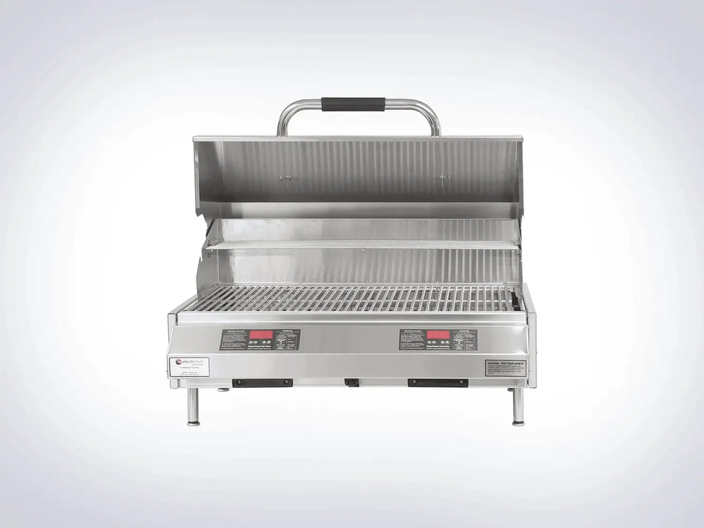 Ruby 32" Tabletop Outdoor Electric Grill Lid Up