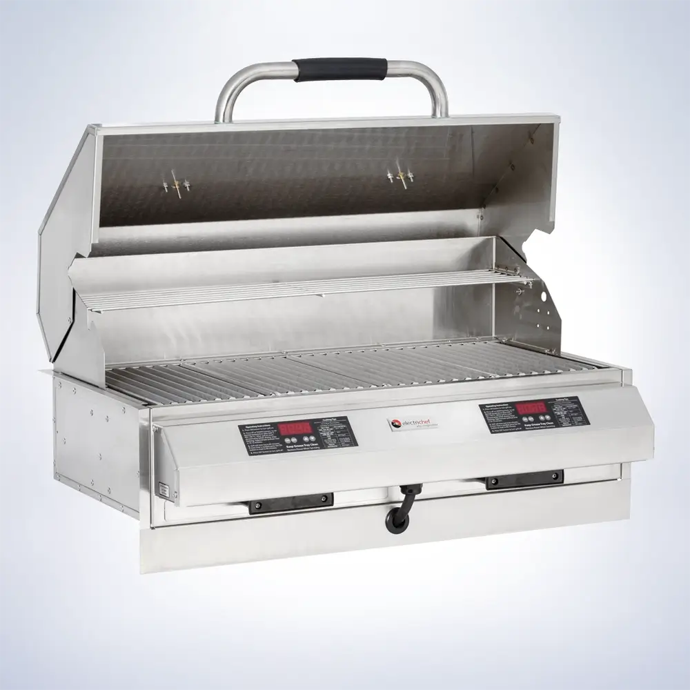 ElectriChef Ruby 32" Dual Built-in Grill - Open Lid