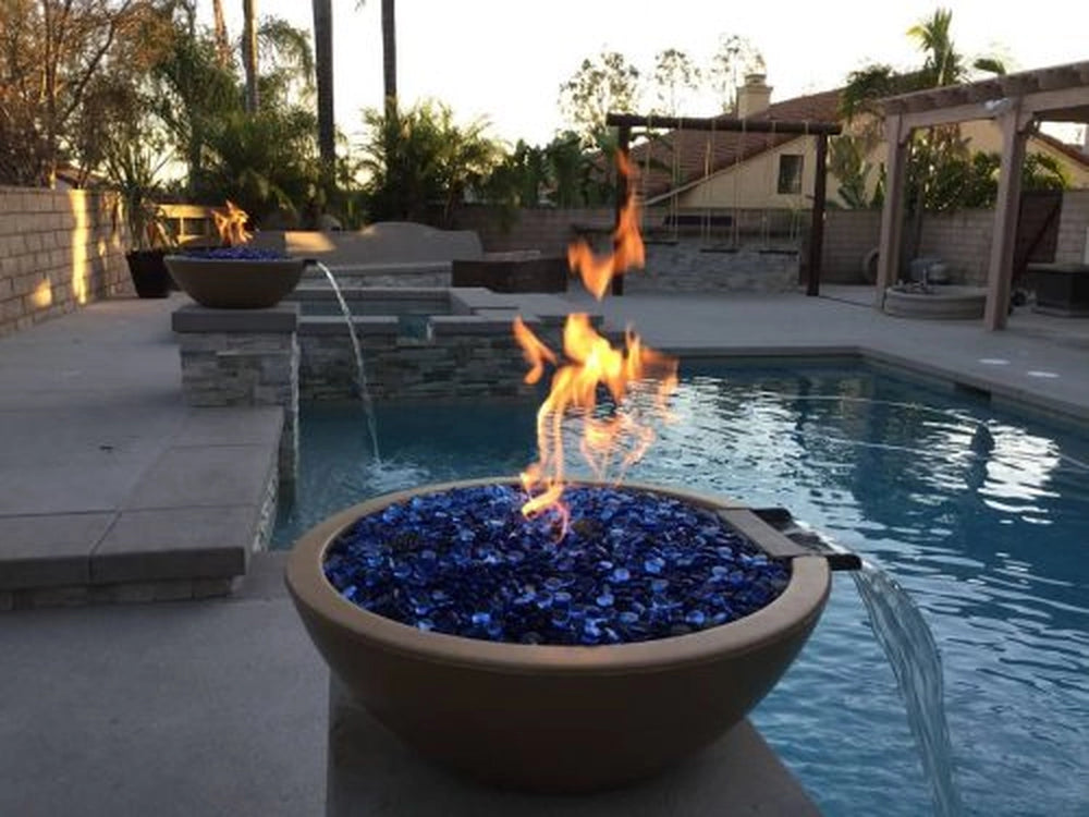 The Outdoor Plus Sedona GFRC Concrete Fire & Water Bowl Closeup