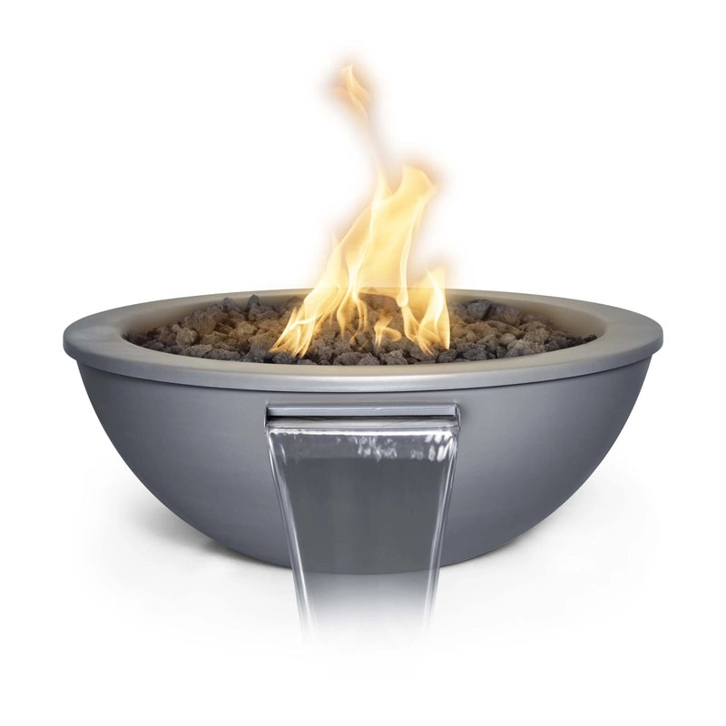 The Outdoor Plus Sedona Powder Coated Fire & Water Bowl - Smooth Gray