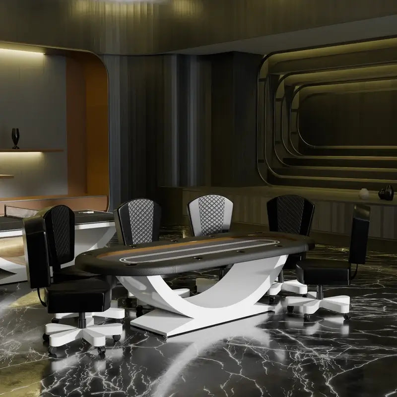 Arts Gameroom Siamun Poker Table - White Lifestyle