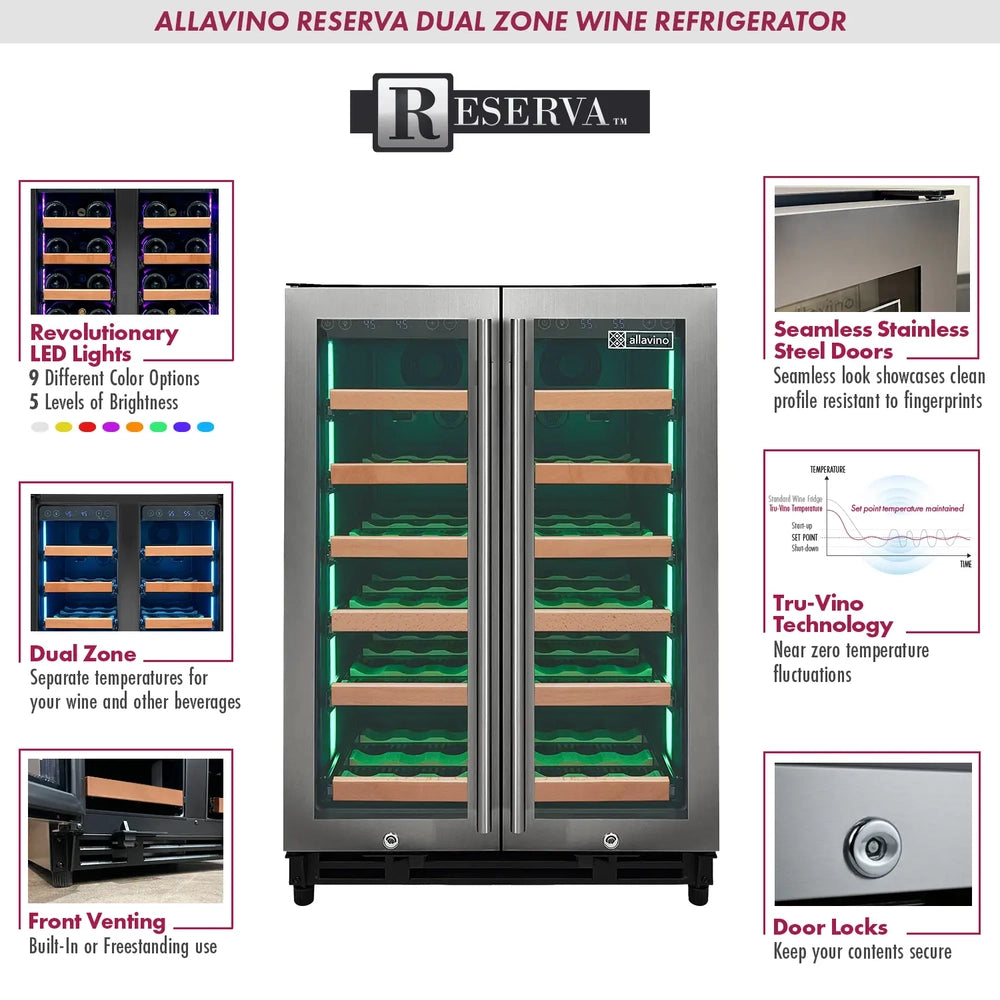 Allavino Dual Zone 36 Bottle Undercounter Wine Cooler