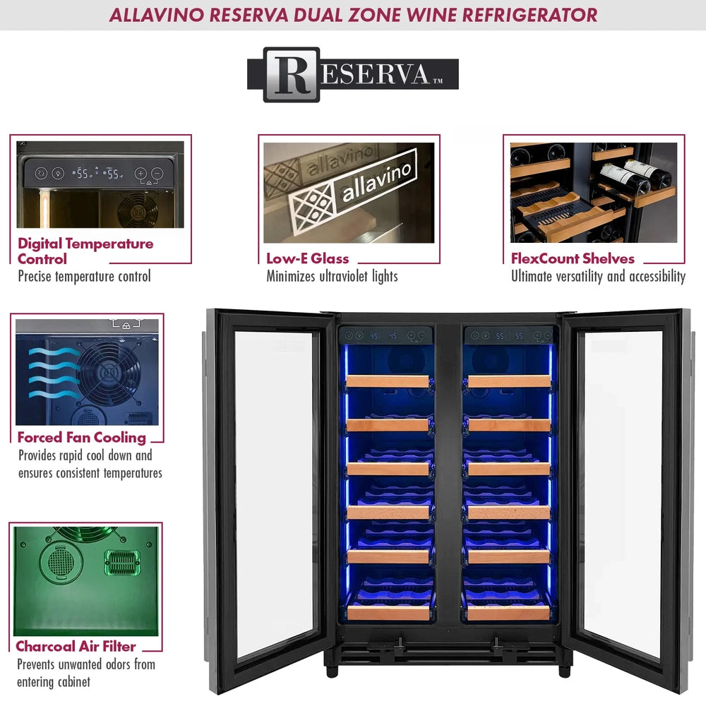 Allavino Dual Zone 36 Bottle Undercounter Wine Cooler