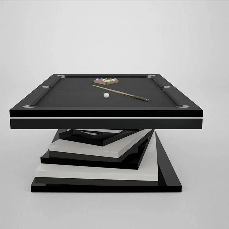 White Billiards Neavio modern slate pool table in matte black finish