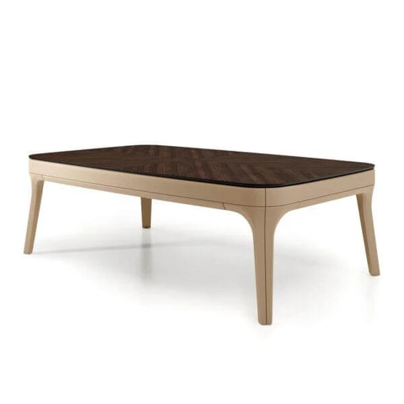 White Billiards Morris convertible pool table with custom dining top and beige wood base on white background