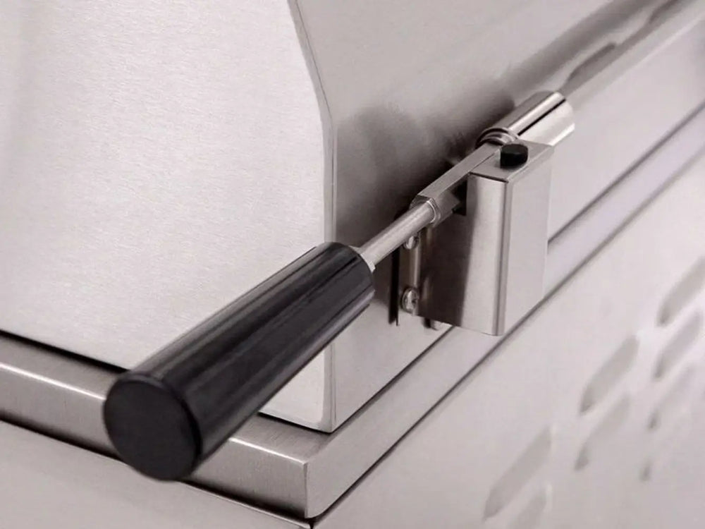 Heavy-duty grill hood handle with stainless steel finish