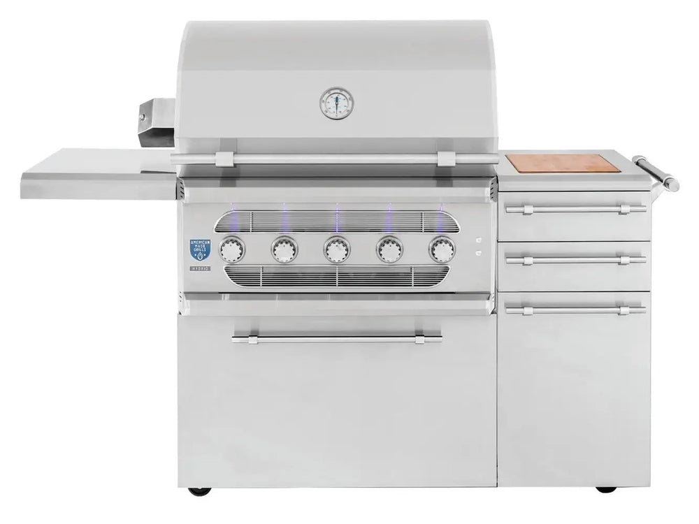 American Made Grills Muscle 36" Hybrid Grill w/ Cart Closed Lid Front View